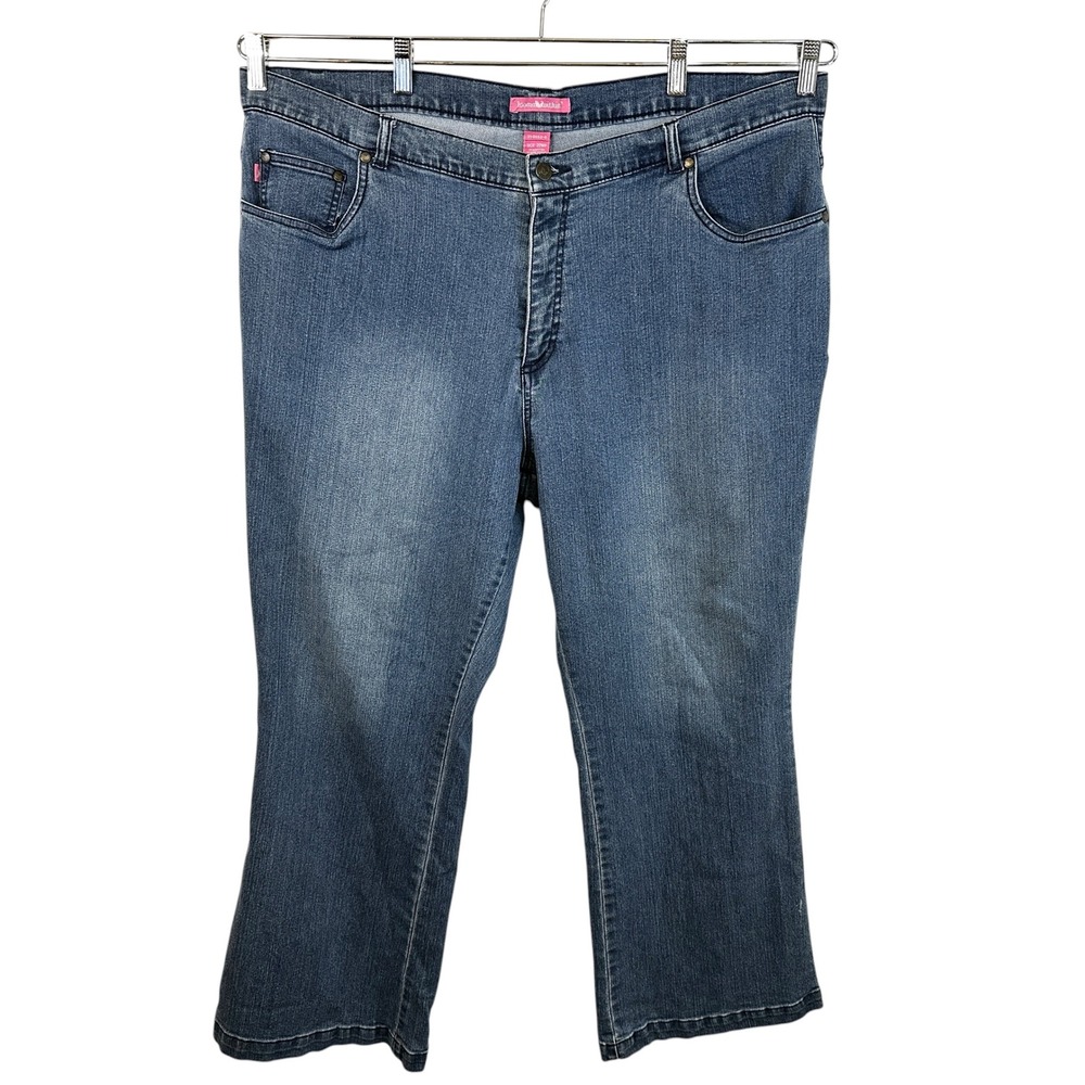 Woman‎ Within Plus Size 22WP Jeans Blue Bootcut Medium Wash Stretch Petite 1519